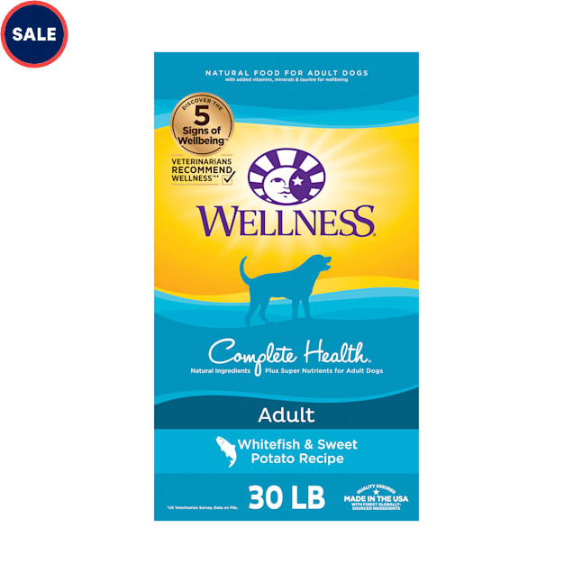 Wellness Complete Health Natural Whitefish & Sweet Potato Recipe Dry Dog Food, 30 lbs. - Carousel image #1