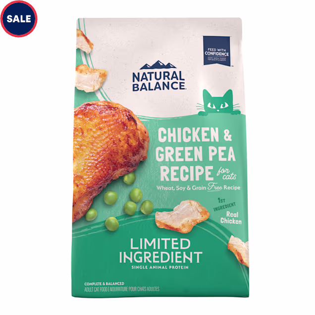 Natural Balance Limited Ingredient Adult Grain-Free Dry Cat Food Green Pea & Chicken Recipe, 10 lbs. - Carousel image #1