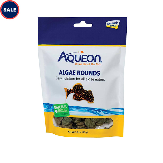 Aqueon Algae Rounds Algae Eater Fish Food, 3 oz. - Carousel image #1