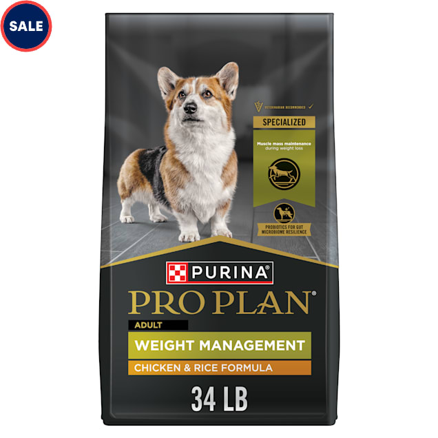 Purina Pro Plan with Probotics Weight Management Chicken Rice Formula Dry Dog Food 34 lbs