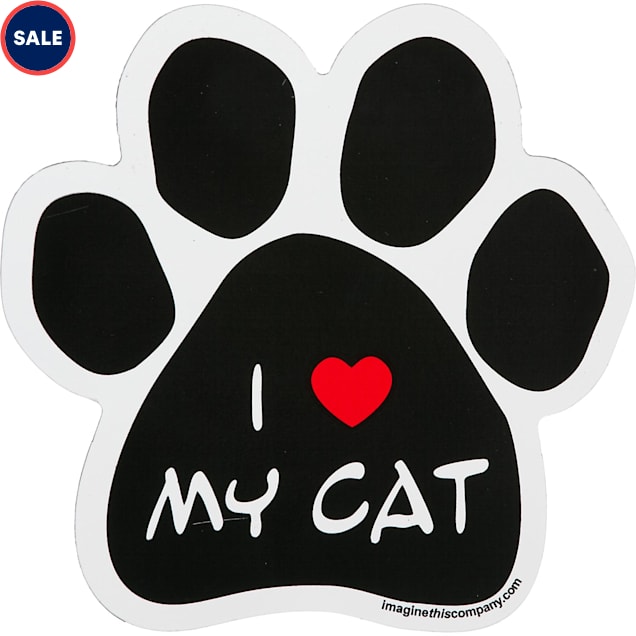 Imagine This I Love My Cat Paw Shaped Car Magnet - Carousel image #1