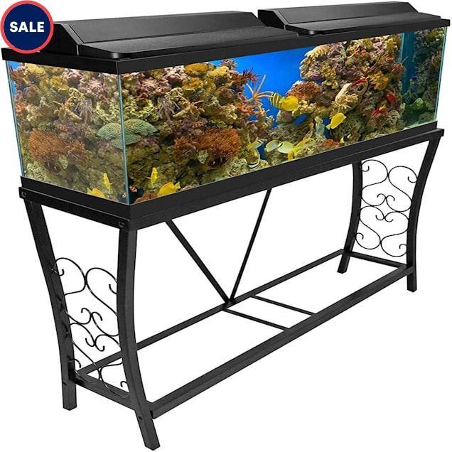 Aquatic Fundamentals Black Scroll Aquarium Stand for 55 Gallon Aquariums Petco
