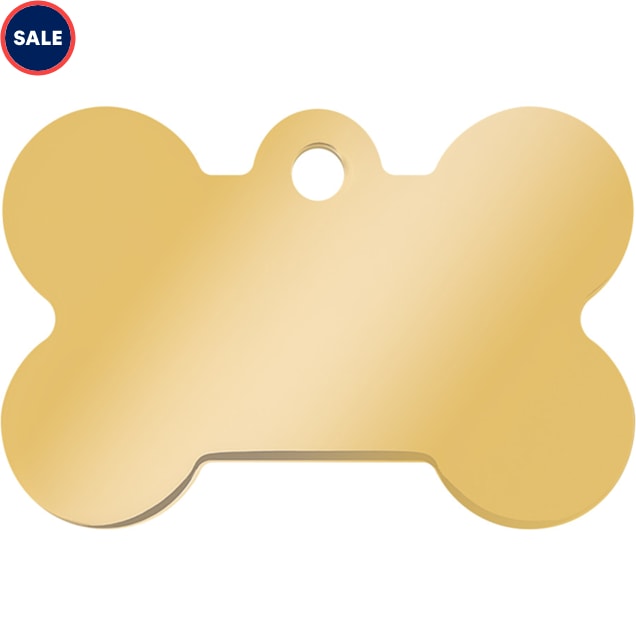Quick-Tag Large Gold Bone Personalized Engraved Pet ID Tag - Carousel image #1