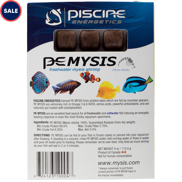 Piscine Energetics Frozen Mysis Shrimp Fish Food, 4 oz. | Petco