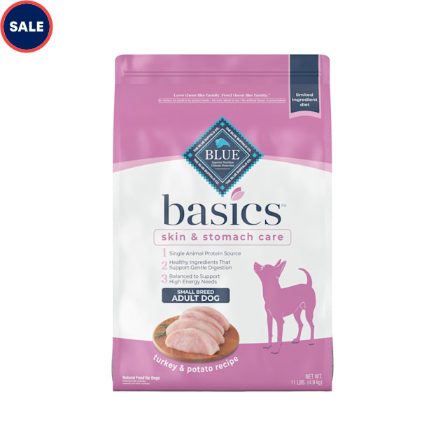 Blue Buffalo Blue Basics Skin & Stomach Care Natural Adult Turkey & Potato Small Breed Dry Dog Food, 11 lbs. - Carousel image #1
