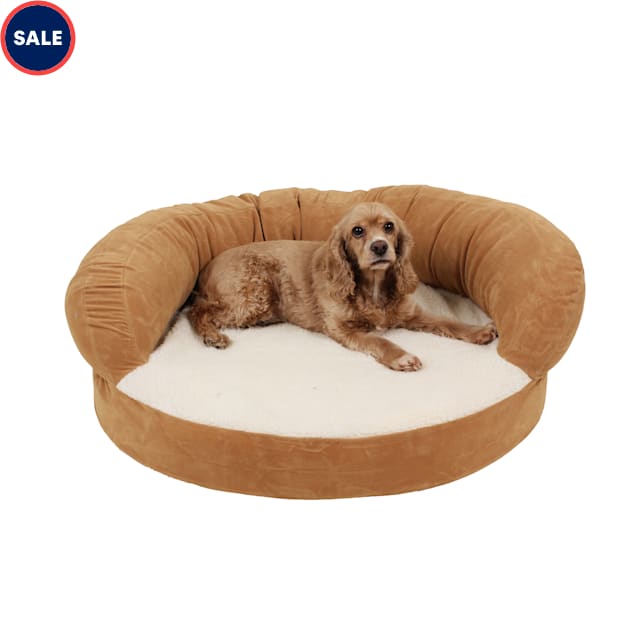 Carolina Pet Company Orthopedic Bolster Dog Bed, 35" L X 11" W X 11" H, Caramel - Carousel image #1