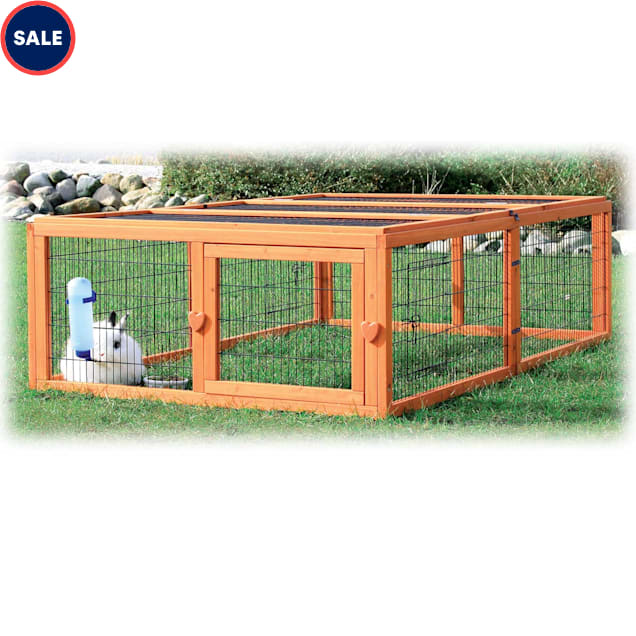 TRIXIE Natura Flat Roof Outdoor Rabbit Run, 18.75" L X 68.5" W X 42.75
