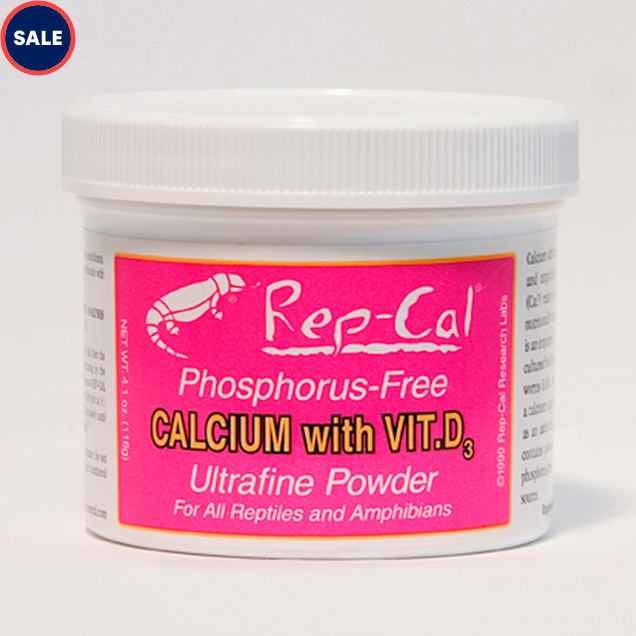 Rep-Cal Phosphorus-Free Calcium with Vitamin D3 Ultrafine Powder, 3.3 oz. - Carousel image #1