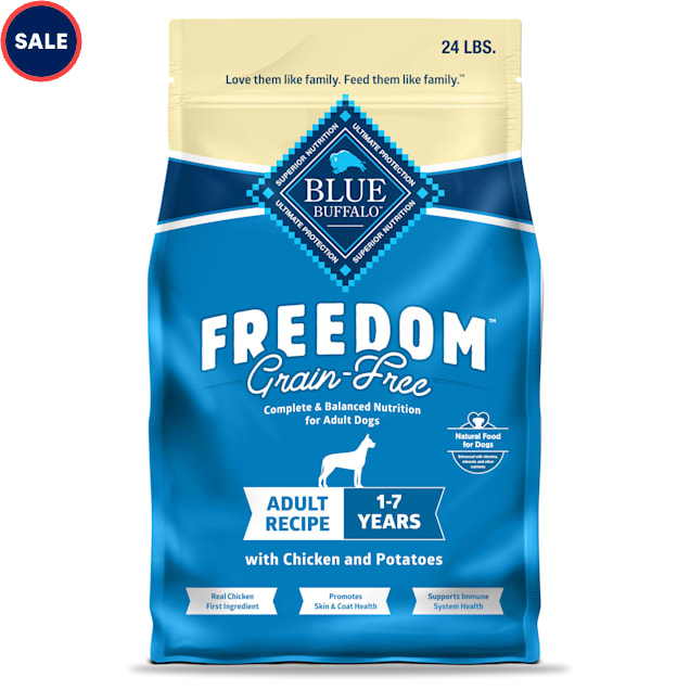 Blue Buffalo Blue Freedom Grain Free Natural Adult Chicken Dry Dog Food 24 lbs