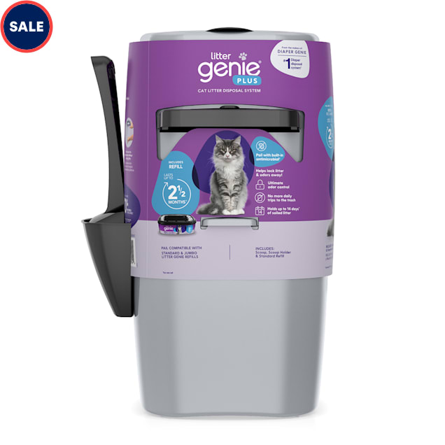 Litter Genie Plus Cat Litter Disposal System in Silver, 8 L X 8 W X 17 H