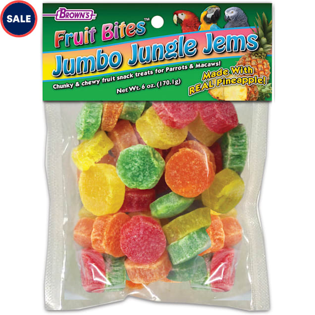 Brown's Fruit Bites Jungle Jems Parrot Treats, 6 oz. - Carousel image #1