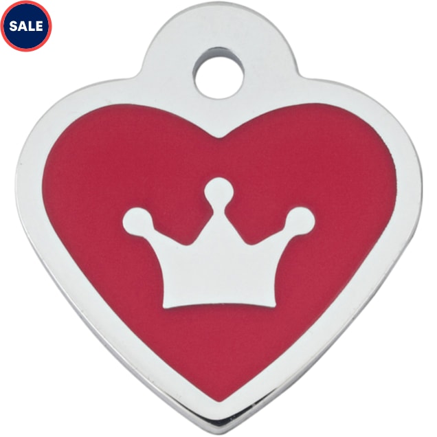 Quick-Tag Small Epoxy Red Heart Personalized Engraved Pet ID Tag, 1" W X 1 1/8" H - Carousel image #1