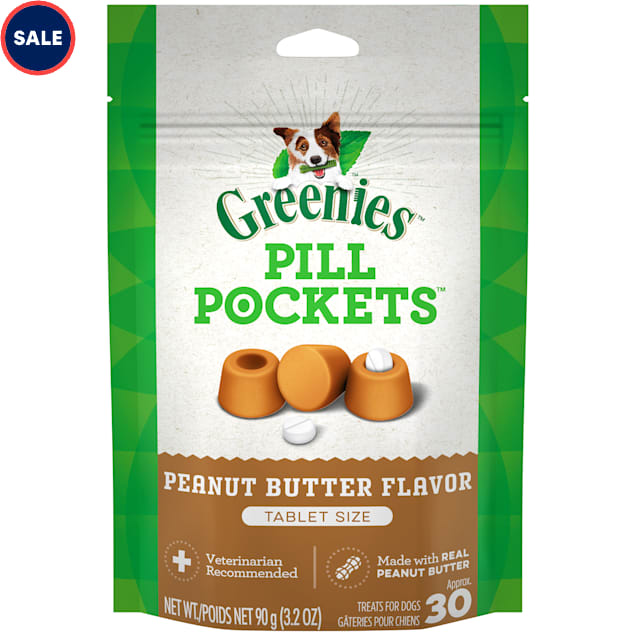Greenies Pill Pockets Tablet Size Peanut Butter Flavor for Small Dog Treats, 3.2 oz., Count of 30 - Carousel image #1