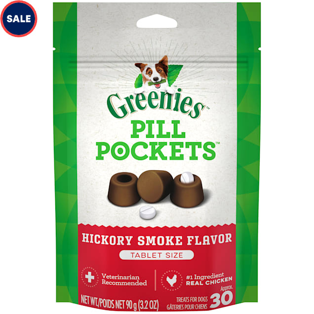 Greenies Pill Pockets Tablet Size Hickory Smoke for Small Dog Treats, 3.2 oz., Count of 30 - Carousel image #1