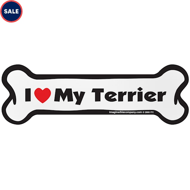 Imagine This "I Love My Terrier" Bone Car Magnet - Carousel image #1
