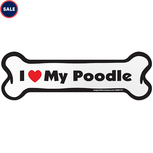 Imagine This "I Love My Poodle" Bone Car Magnet - Carousel image #1