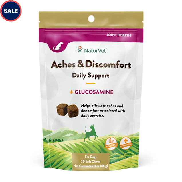 NaturVet Aches & Discomfort Hip & Joint Health Soft Chews for Dogs, 2.29 oz. - Carousel image #1