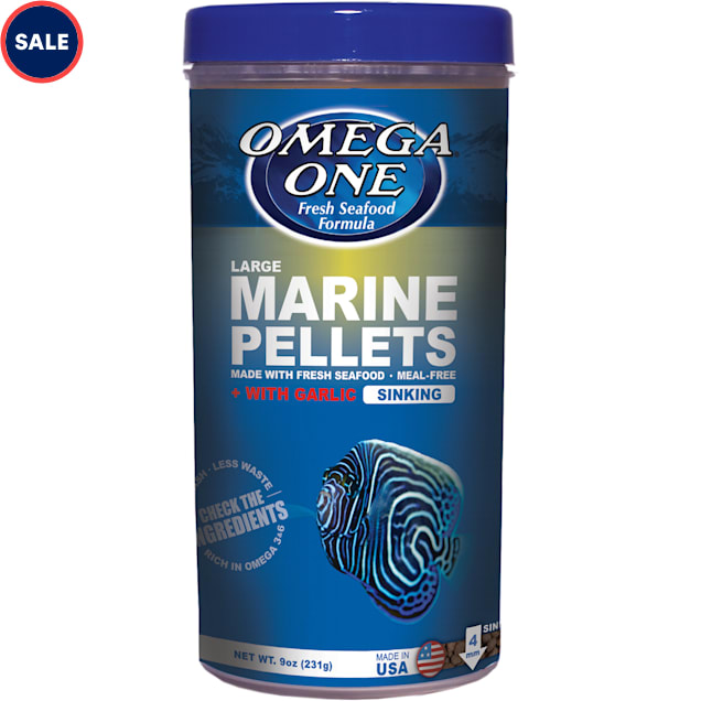 Omega One Large Marine Pellets for All Marine Fish, Sinking Meal-Free Fish Food, 9 oz. - Carousel image #1