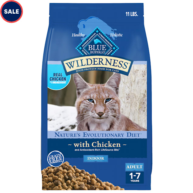 Blue Buffalo Blue Wilderness High Protein Natural Adult Indoor Chicken Dry Cat Food 11 lbs