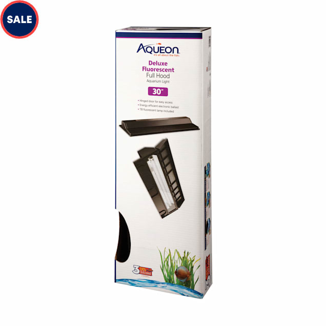 Aqueon Aquarium Black Fluorescent Deluxe Full Hood, 30" L - Carousel image #1