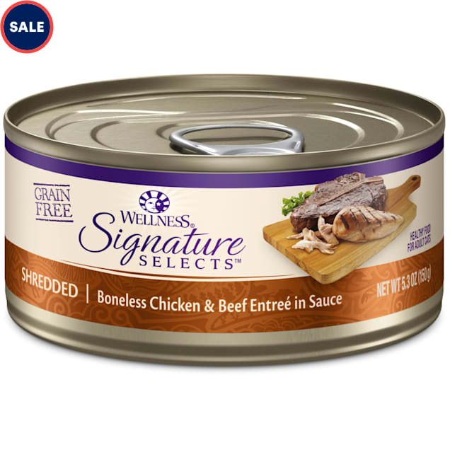 Wellness CORE Signature Selects Natural Grain Free Shredded Chicken Beef Wet Cat Food 2.8 oz