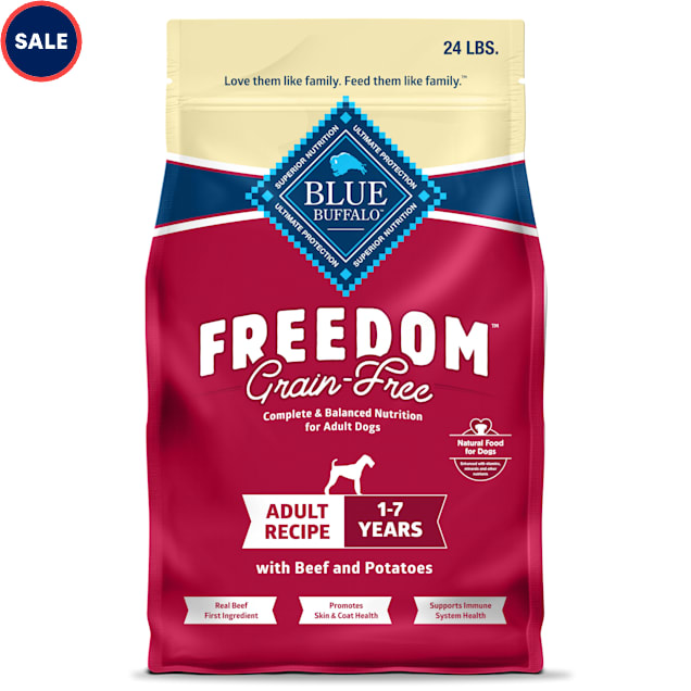 Blue Buffalo Blue Freedom Grain-Free Adult Beef Recipe Dry Dog Food, 24  lbs.