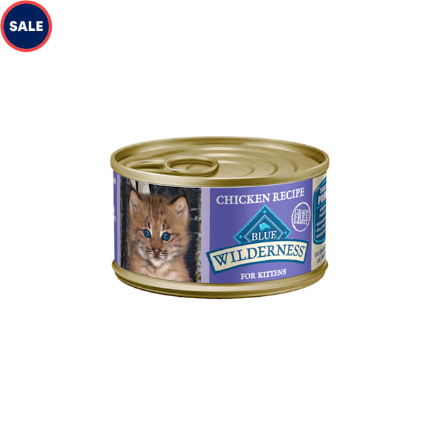 Blue Buffalo Wilderness High-Protein Grain-Free Chicken Pate Recipe Wet Kitten Food, 3 oz., Case of 24 - Carousel image #1