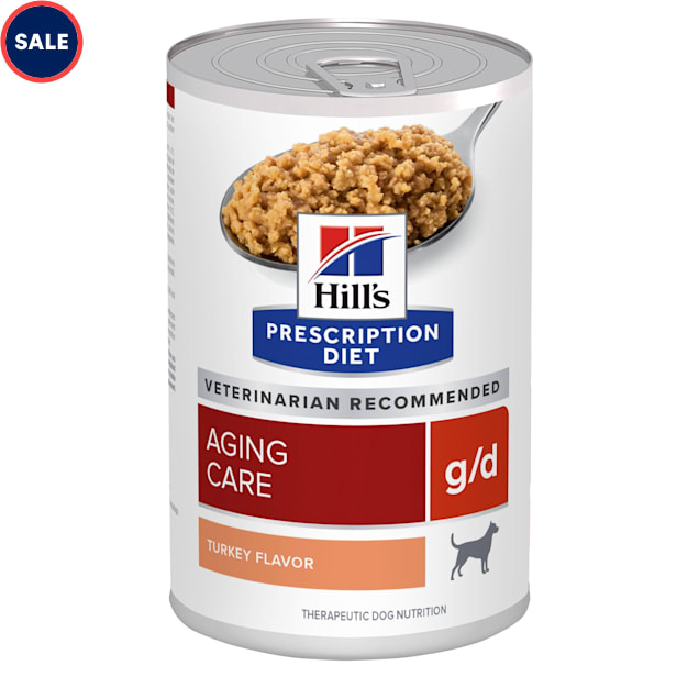 Hill's Prescription Diet g/d Aging Care Turkey Flavor Canned Dog Food, 13 oz., Case of 12 - Carousel image #1