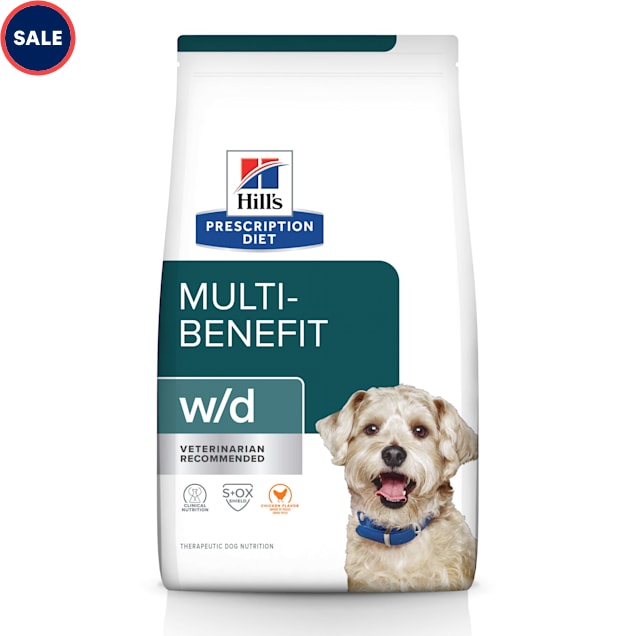 Hill's Prescription Diet w/d Multi-Benefit Digestive/Weight/Glucose/Urinary Management Chicken Flavor Dry Dog Food, 27.5 lbs. - Carousel image #1