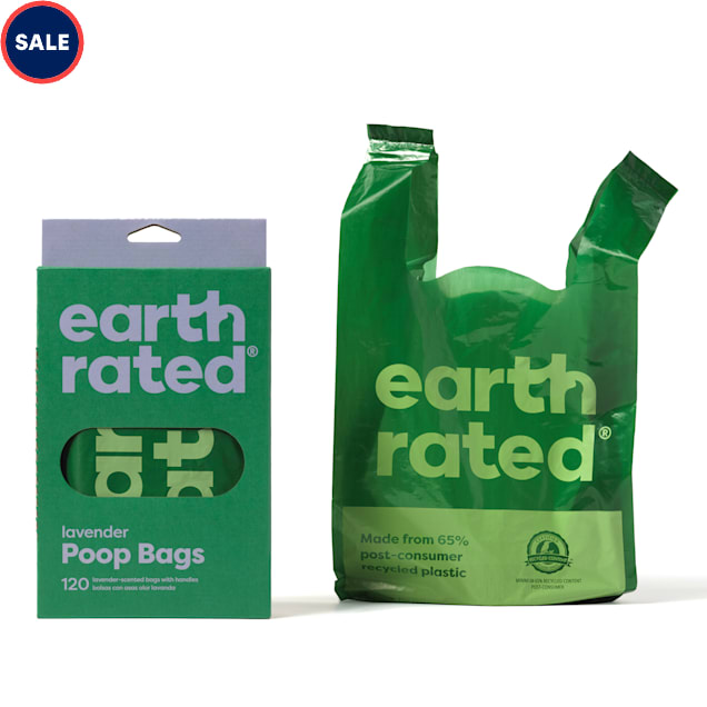 Earth Rated Lavender Easy Tie Leakproof Dog Poop Bags with Handles 120 Count Petco