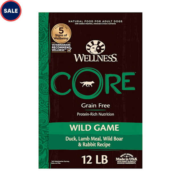 Wellness CORE Natural Grain Free Wild Game Duck, Turkey, Boar & Rabbit Dry Dog Food, 12 lbs. - Carousel image #1