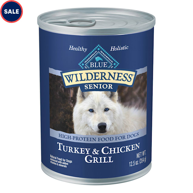 Blue Buffalo Blue Wilderness Senior Turkey Chicken Grill Wet Dog