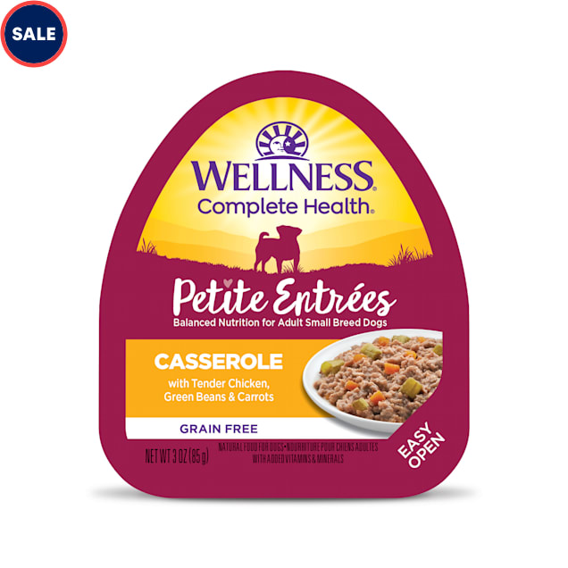 Wellness Petite Entrees Casserole Natural Grain Free Chicken, Green Beans & Carrots Recipe Wet Dog Food, 3 oz., Case of 12 - Carousel image #1