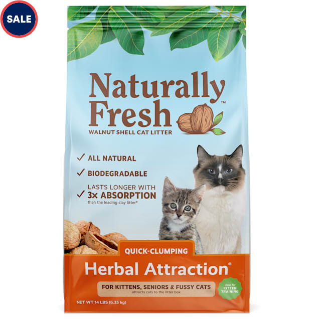 Naturally Fresh Herbal Attraction Quick-Clumping Natural Walnut Cat Litter, 14 lbs. - Carousel image #1