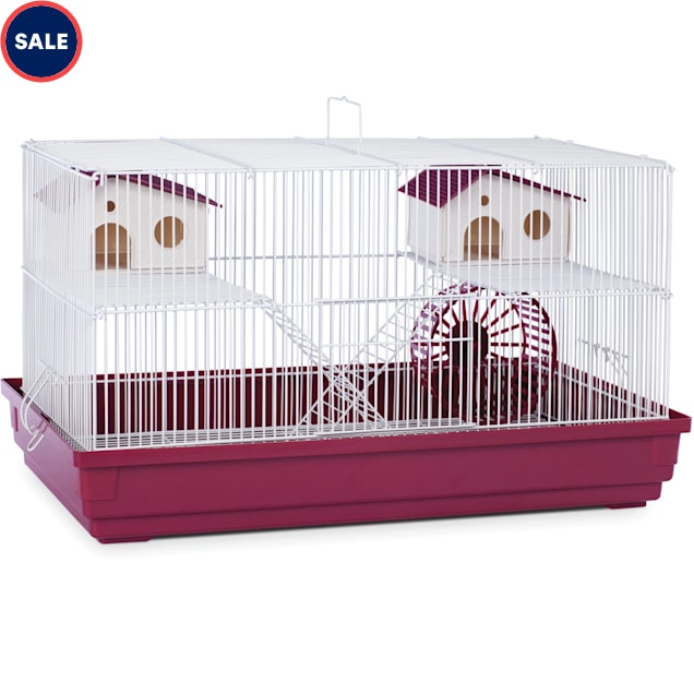 Prevue Pet Products Bordeaux Red & White Deluxe Small Animal Cage, 23" L X 12.75" W X 12.75" H - Carousel image #1