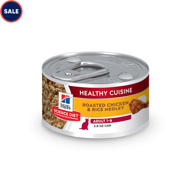 Hill s Science Diet Healthy Cuisine Adult Roasted Chicken Rice Medley Canned Cat Food 2.8 oz. Case of 24