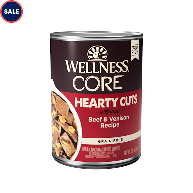 Wellness CORE Natural Grain Free Beef & Venison Hearty Cuts Dog Food, 12.5 oz., Case of 12 - Carousel image #1