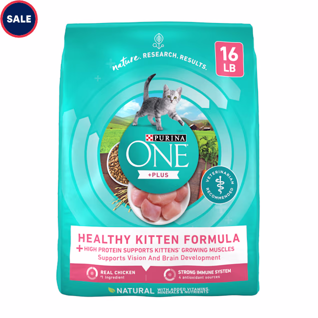 Purina ONE Healthy Kitten +Plus Formula High Protein Natural Dry Food, 16 lbs. - Carousel image #1