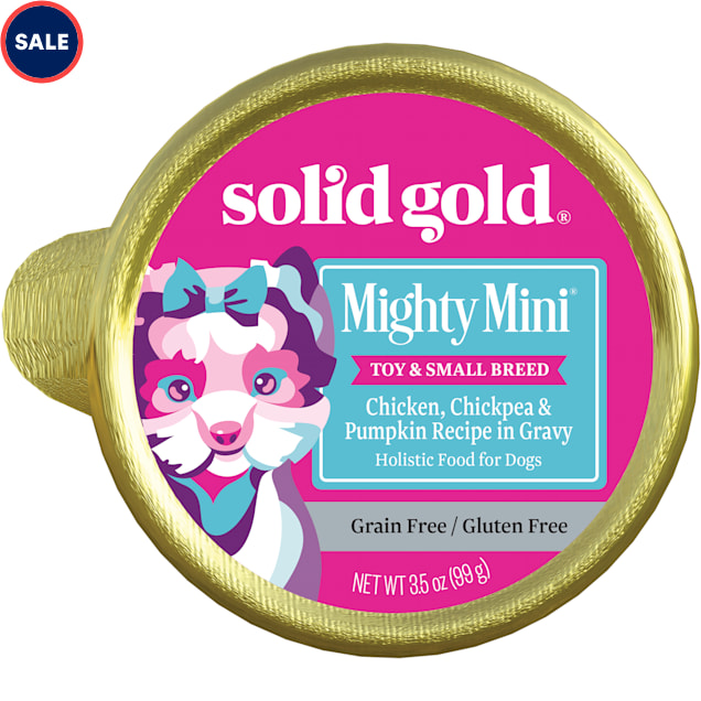 Solid Gold Mighty Mini Toy Breed Chicken Grain Free Dog Food Cup, 3.5 oz., Case of 12 - Carousel image #1