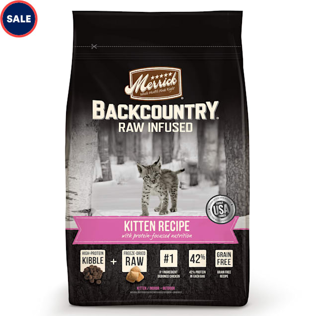 Merrick Backcountry Grain Free Raw Infused Kitten Recipe Dry Cat Food, 6 lbs. - Carousel image #1