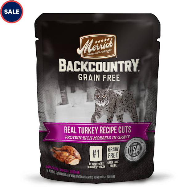 Merrick Backcountry Grain Free Real Turkey Recipe Cuts in Gravy Wet Cat Food, 3 oz., Case of 24 - Carousel image #1