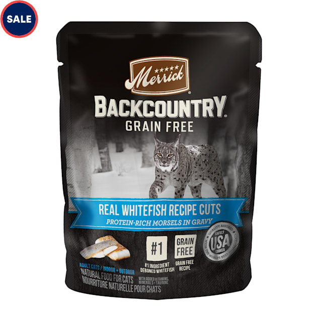 Merrick Backcountry Grain Free Real Whitefish Recipe Cuts in Gravy Wet Cat Food, 3 oz., Case of 24 - Carousel image #1