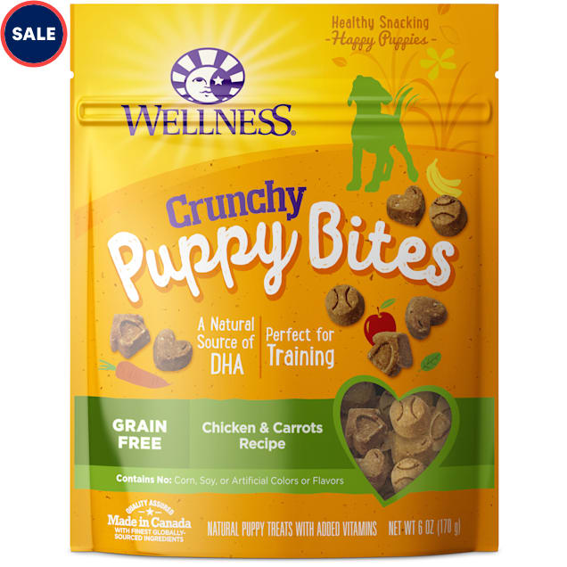 Wellness Complete Health Puppy Bites Natural Grain Free Chicken & Carrots Recipe Crunchy Treats, 6 oz. - Carousel image #1