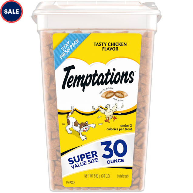 Temptations Classics Tasty Chicken Flavor Crunchy and Soft Cat Treats, 30 oz. - Carousel image #1