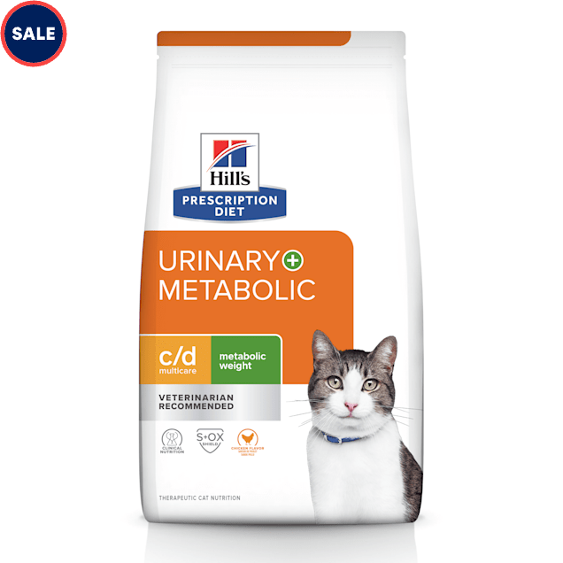 Hill's Prescription Diet Metabolic + Urinary, Weight + Urinary Care Chicken Flavor Dry Cat Food, 12 lbs., Bag - Carousel image #1