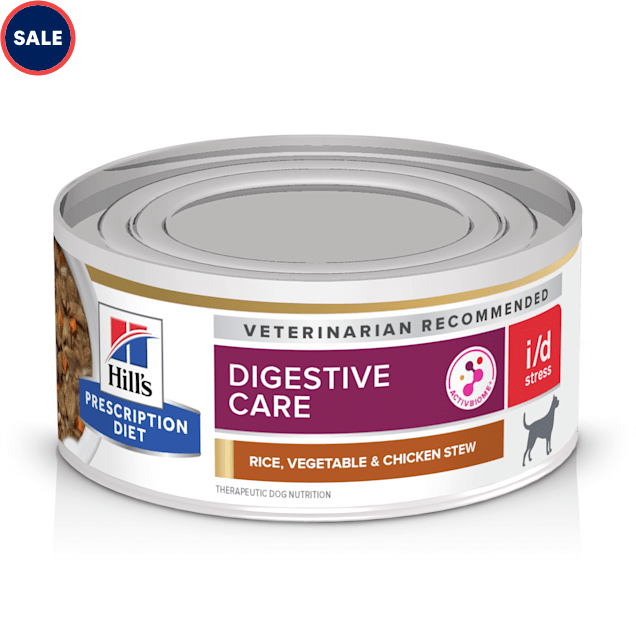 Hill's Prescription Diet i/d Stress Digestive Care Rice, Vegetable & Chicken Stew Canned Dog Food, 5.5 oz., Case of 24 - Carousel image #1