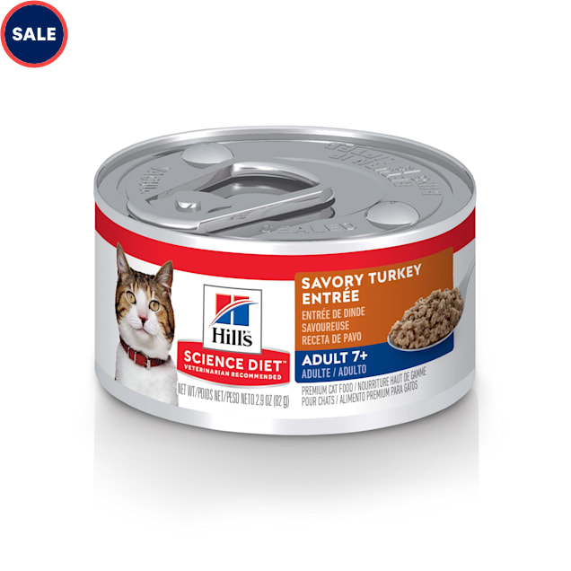 Hill s Science Diet Adult 7 Savory Turkey Entree Canned Wet Cat Food 2.9 oz. Case of 24