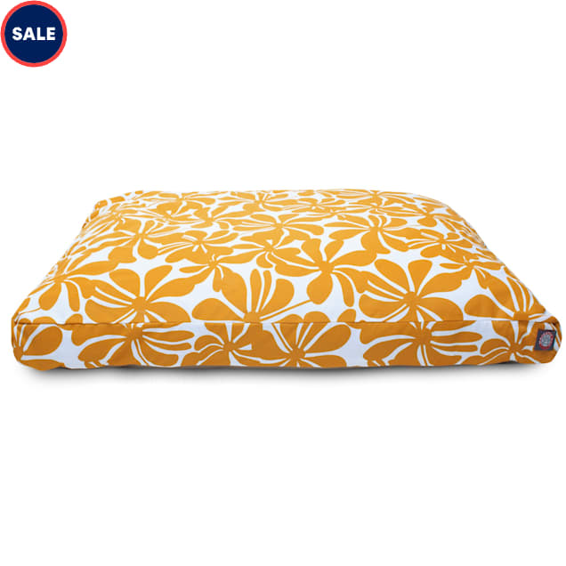 Majestic Pet Yellow Plantation Shredded Memory Foam Rectangle Dog Bed, 44" L x 36" W - Carousel image #1