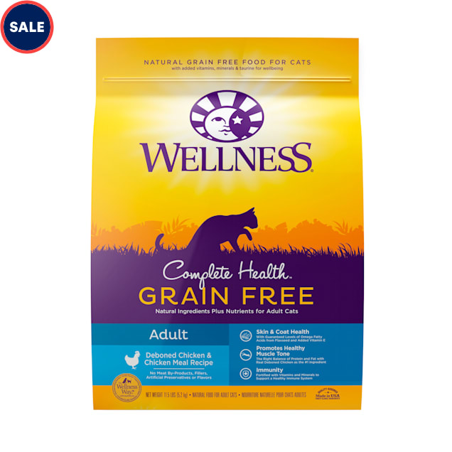 Wellness Complete Health Natural Grain Free Chicken & Chicken Meal Recipe Dry Cat Food, 11.5 lbs. - Carousel image #1
