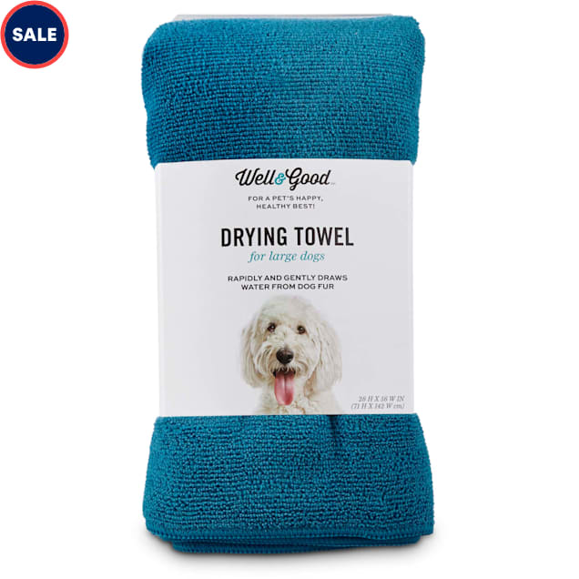 Well & Good Blue Drying Towel for Dogs, Large | Petco